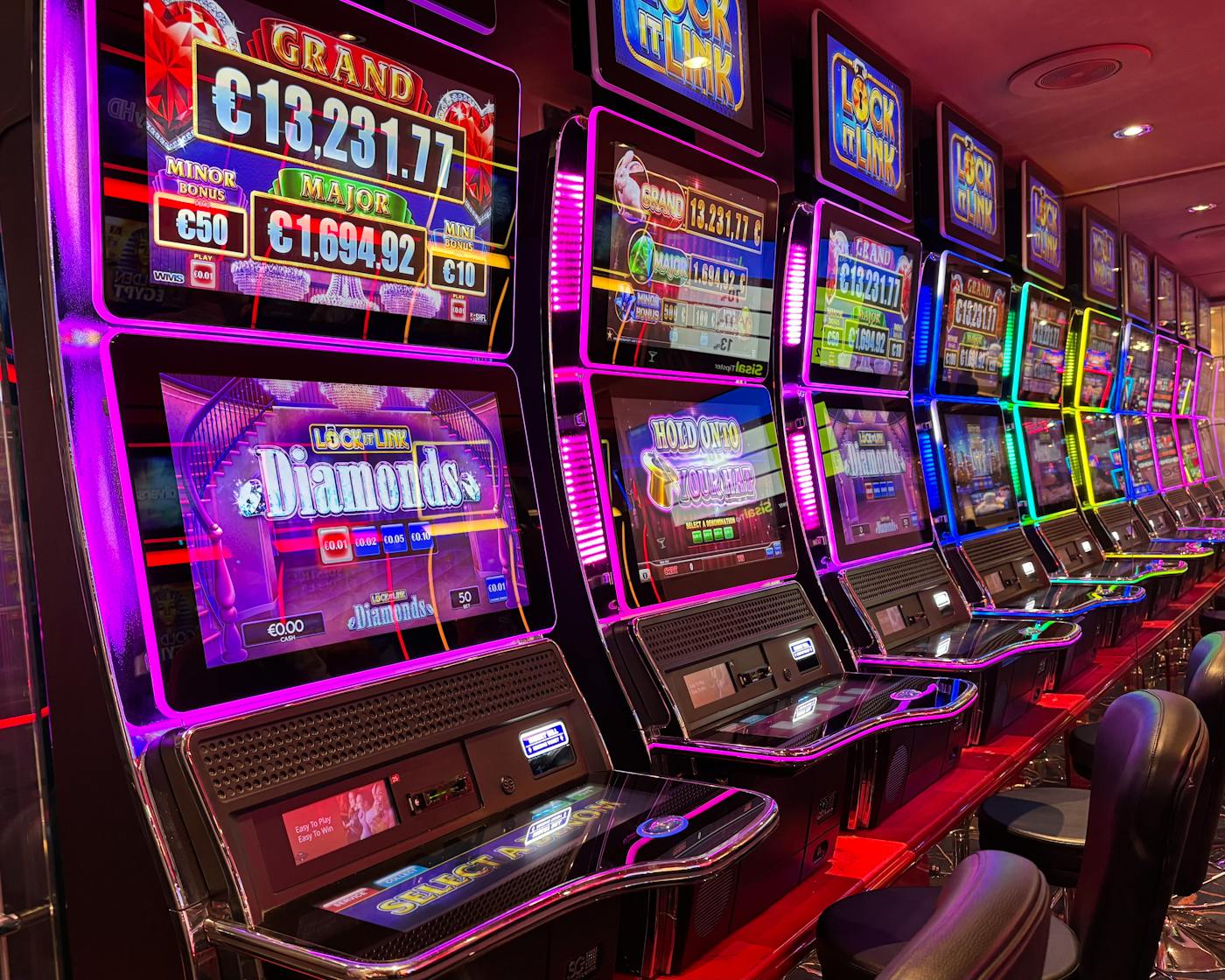 Colorful slot machines representing mobile casino game visuals